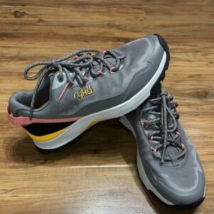 Ryka Women's Sz 7.5 WIDE Trek Hiking Shoe Charcoal Gray fEMPOWER Water Repellant